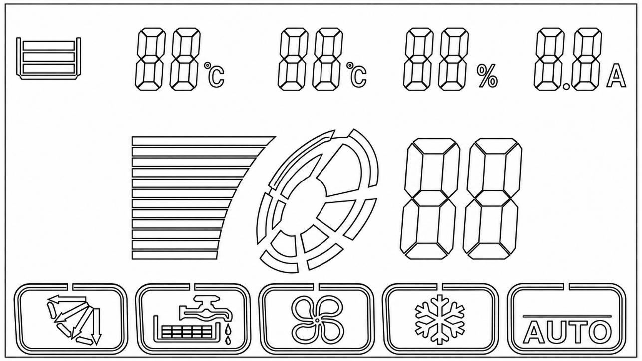 Schema del display LCD del raffrescatore ENY22